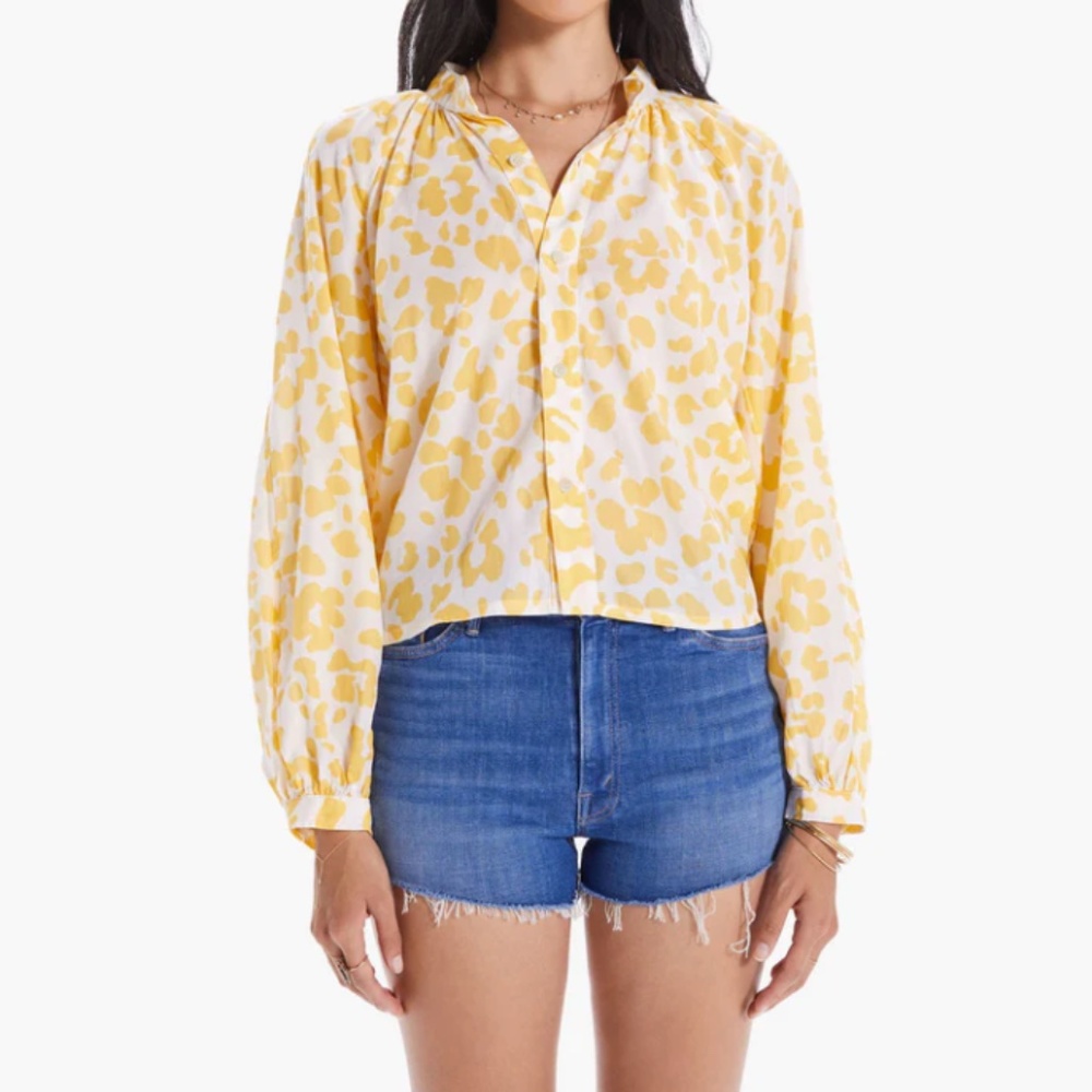 MOTHER - The Sunburst Leopard Floral Top  - Size XS - Brand New with Tags